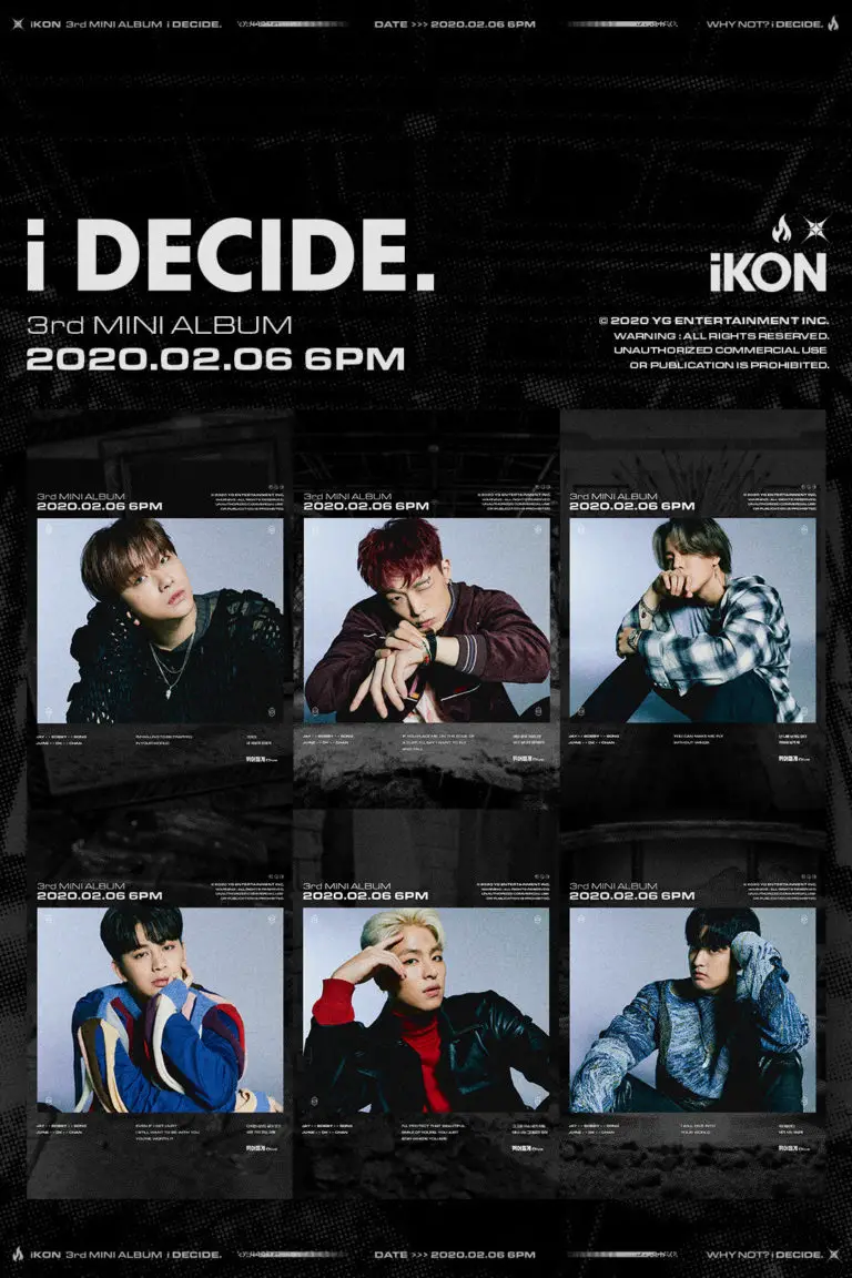 IKON I DECIDE Teaser Posters (HD/HR) - K-Pop Database / Dbkpop.com