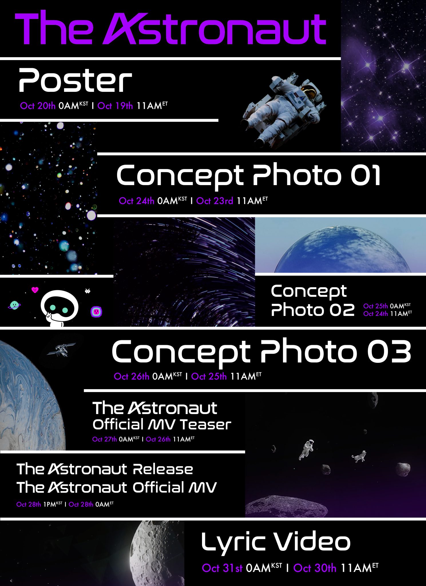 BTS Jin Solo Debut "The Astronaut" Promotion Schedule - K-Pop Database ...